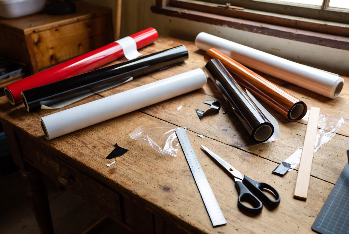 Colorful bedroom furniture vinyl wrapping